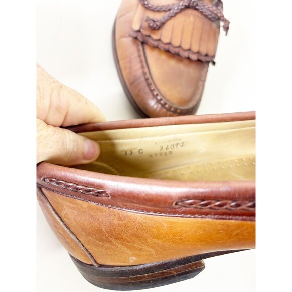 Allen Edmonds Sz 13C Woodstock Kiltie Loafers Brown Leather Slip On Dress Shoe main image 8
